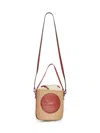 Chloé Horse Medal Basket Leather And Canvas-trimmed Raffia Tote