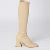 Chloé Chloe Women Cream Synthetic Leather Janis Boots In Neutral
