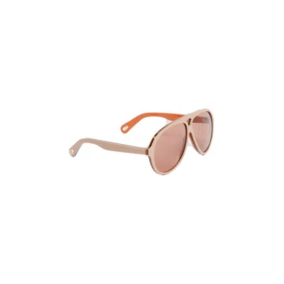 Chloé Beige Jasper Shield Sunglasses In Pink