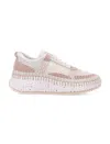 Chloé Nama Mesh Platform Sneakers In Sand