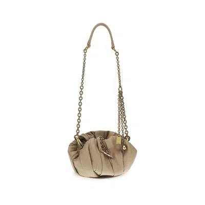 Chloé Beige Lamb Ovis Aries Aries Shoulder Bag In Sand