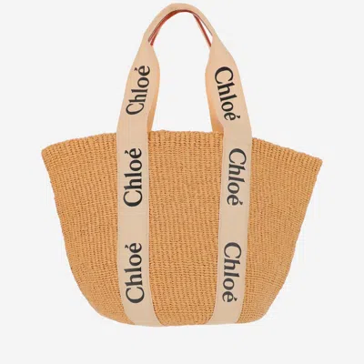 Chloé Beige Large Woody Basket Bag