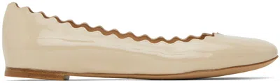 Chloé Beige Lauren Ballerina Flats In 00l Pearly Grey