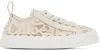 Chloé Lauren Scalloped Leather-trimmed Lace High-top Sneakers In 6j1 Mild Beige