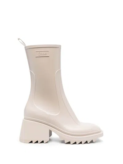 CHLOÉ BEIGE LEATHER ANKLE BOOT