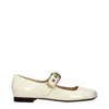 Chloé Beige Leather Ballet Flats In White