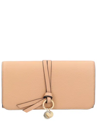Chloé Beige Leather Bifold Long Wallet In Neutral