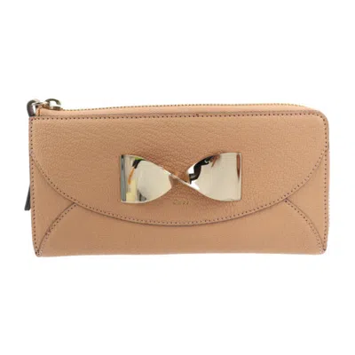 Pre-owned Chloé Beige Leather Coin Purse/coin Case ()
