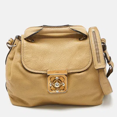Pre-owned Chloé Beige Leather Elsie Top Handle Bag