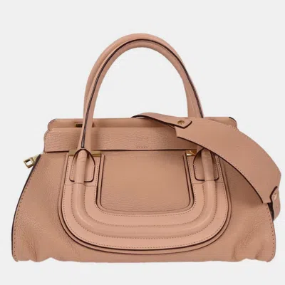 Pre-owned Chloé Beige Leather Everston 2way Shoulder Handbag In Sand