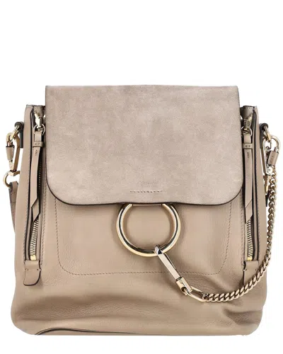 CHLOÉ CHLOÉ BEIGE LEATHER FAYE BACKPACK (AUTHENTIC PRE-LOVED)