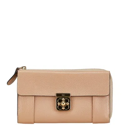 Pre-owned Chloé Beige Leather Long Wallet (bi-fold) ()