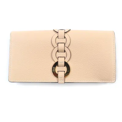 Pre-owned Chloé Beige Leather Long Wallet (bi-fold) () In Sand