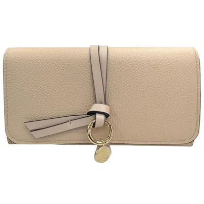 Pre-owned Chloé Beige Leather Long Wallet (bi-fold) () In Sand