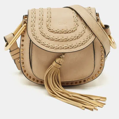 Pre-owned Chloé Beige Leather Mini Hudson Shoulder Bag