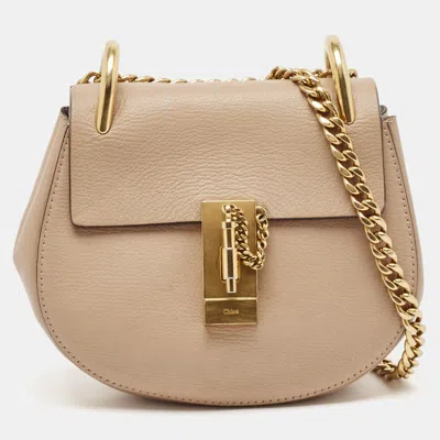 Pre-owned Chloé Beige Leather Small Drew Shoulder Bag