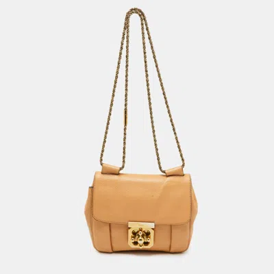 Pre-owned Chloé Beige Leather Small Elsie Shoulder Bag