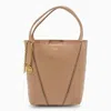 Chloé Beige Leather Spin Tote In Brown
