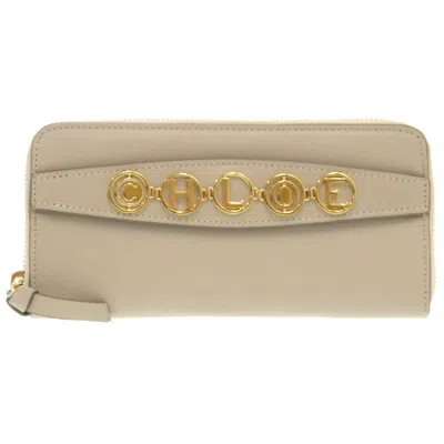 Pre-owned Chloé Beige Leather Wallet (bi-fold) () In Sand