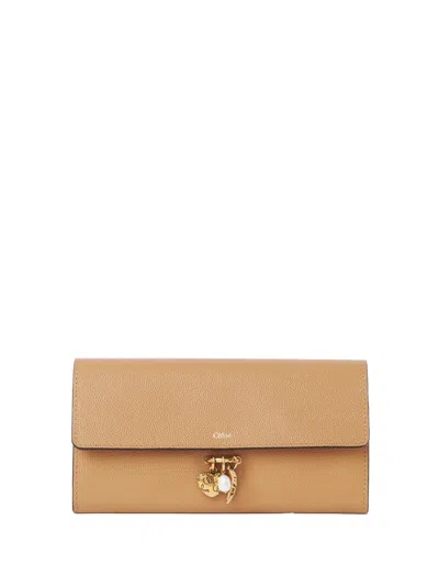 CHLOÉ CHLOÉ BEIGE LEATHER WALLET