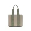 Chloé Beige Linen Shoulder Bag In Gray
