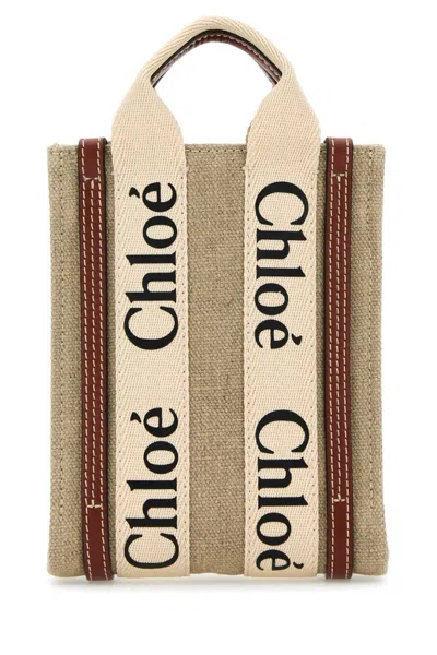 Chloé Beige Logo-print Panelled Crossbody Bag