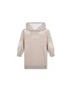 Chloé Floral-embroidered Hooded Dress In Beige