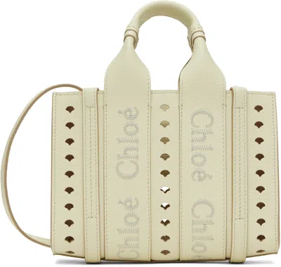 Chloé Beige Mini Woody Shoulder Bag In Neutral