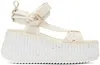 Chloé X High Summer Nama Stitch Ankle-strap Flatform Sandals In 00l Pearly Grey
