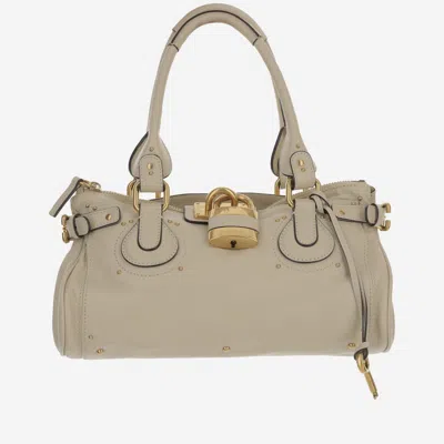 Chloé Beige Paddington Shoulder Bag In Gray