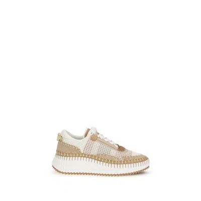 CHLOÉ BEIGE RUBBER CHUNKY SNEAKERS