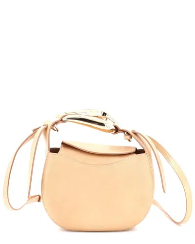 Chloé Beige Sheep Leather Kiss Purse Bag Small (authentic Pre-loved) In Brown