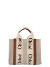Chloé Beige Shopping Woody Small Tote Bag In Beige