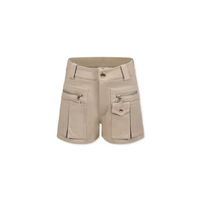 CHLOÉ BEIGE SHORTS FOR GIRL WITH LOGO