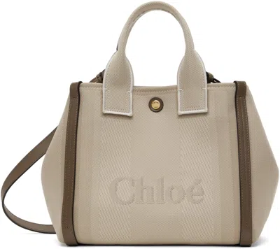 Chloé Beige Small ' Carry' Tote In Brown