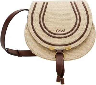 Chloé Beige Small Marcie Saddle Bag In 24p Hot Sand