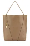 Chloé Sand Leather Large Spin Shopping Bag In Brown