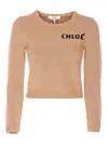 Chloé Scalloped Wool And Cashmere Blend Sweater In Neutral