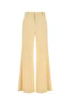 Chloé Chloe Women Cream Canvas Wide-leg Pant In Beige