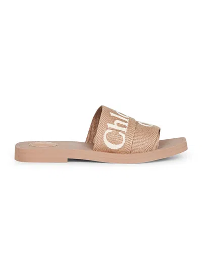 Chloé Beige Woody Flat Sandals