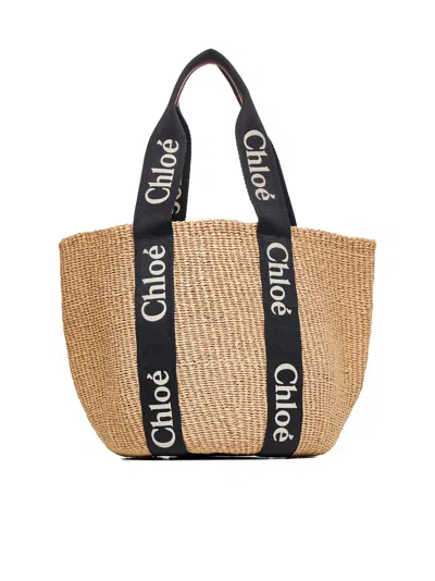 Chloé Beige Woody Large Tote Bag