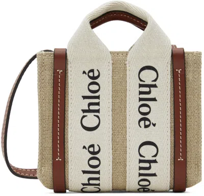 Chloé Beige Woody Nano Bag In 90u White - Brown 1