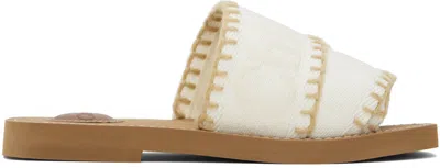 Chloé Beige Woody Sandals In 117 Vanilla Ice