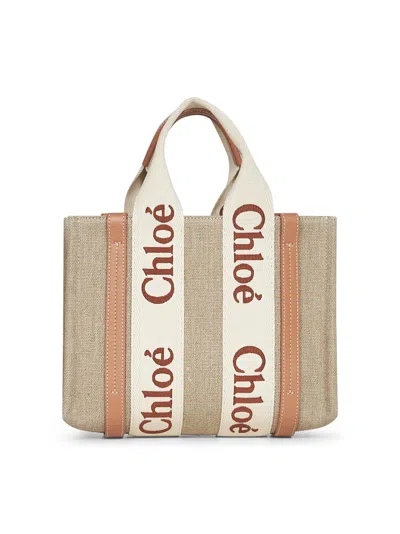 Chloé Beige Woody Small Tote Bag
