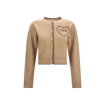 Chloé Beige Wool Oves Aries Cardigan