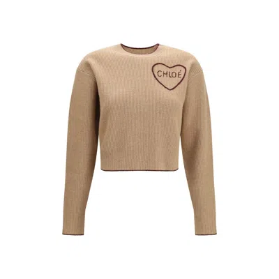 Chloé Beige Wool Oves Aries Sweatshirt In Neutral