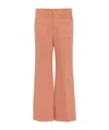 Chloé Cropped Cotton Canvas Bootcut Pants In Pink