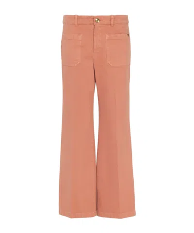 Chloé Cropped Bootcut Trousers In Pink