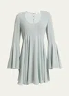 Chloé Silk Chiffon Minidress In Desert Green