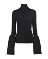 Chloé Bell-sleeves Ribbed Jumper In Black